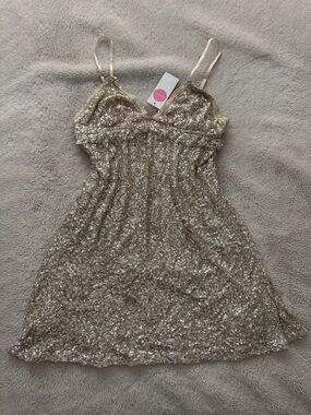 Honey gold sequin dress